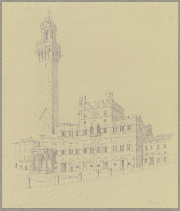 Der Palazzo Pubblico in Siena von Friedrich Wilhelm Ludwig