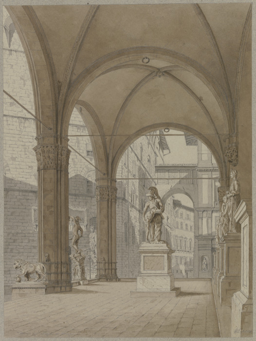 Die Loggia dei Lanzi in Florenz von Friedrich Wilhelm Ludwig