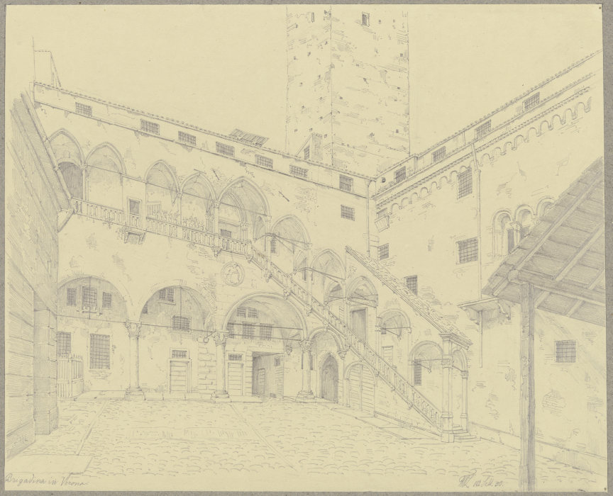Die Torre dei Lamberti in Verona von Friedrich Wilhelm Ludwig