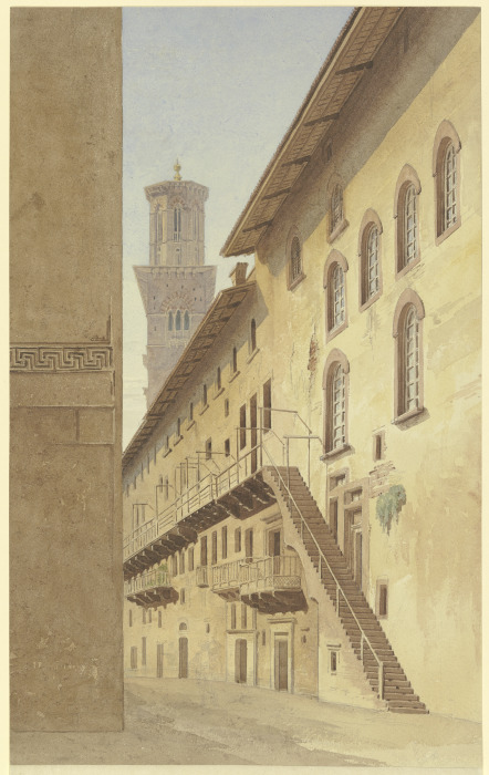 Die Treppe der Case die Mazzanti in Verona von Friedrich Maximilian Hessemer