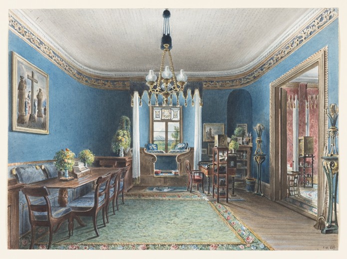 Das Blaue Zimmer, Schloss Fischbach von Friedrich Wilhelm Klose