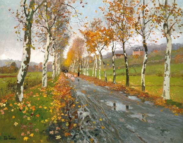 Herbstliche Allee nach Beaulieu. von Frits Thaulow