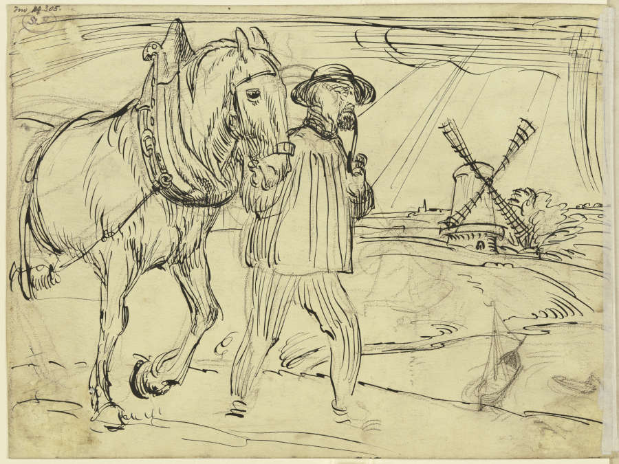 Mann und Pferd von Fritz Boehle