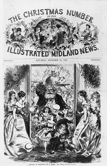 Bringing in Christmas, front cover of the ''Illustrated Midland News'', December 18th 1869 von Fritz Eltze