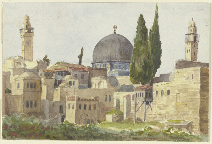Teilansicht von Jerusalem, Blick auf die Omar-Moschee von Fritz Hauck