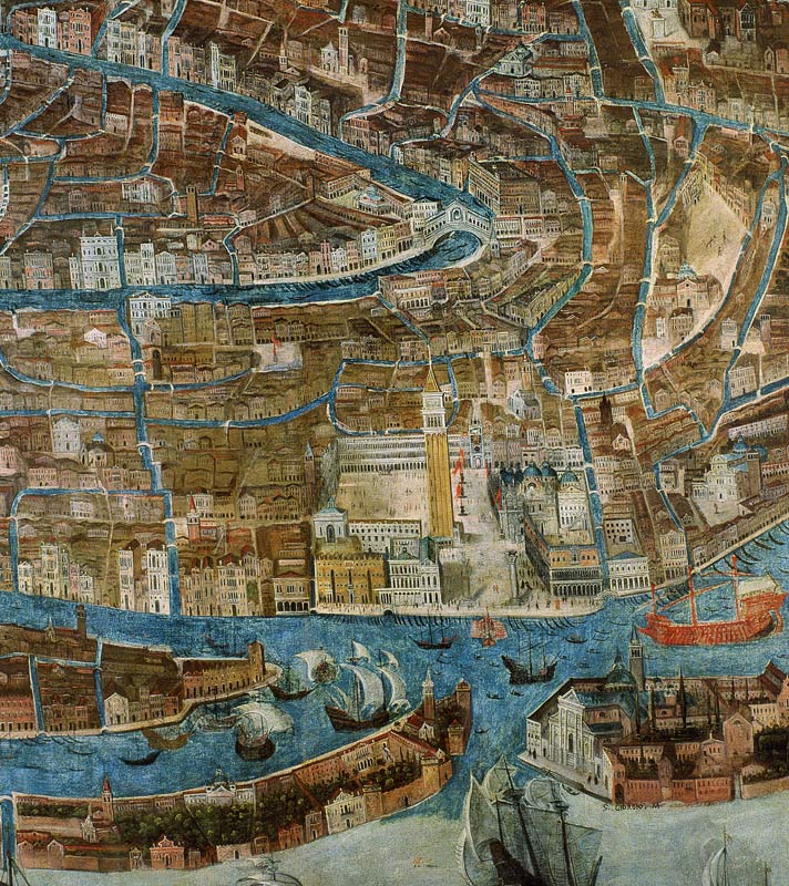 Map of Venice, first half of 17th century (detail of 64062) von G. Barzenti