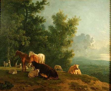 Horses and Cows in a Landscape von G. Gilpin