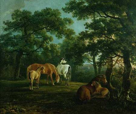 Horses in a Landscape von G. Gilpin