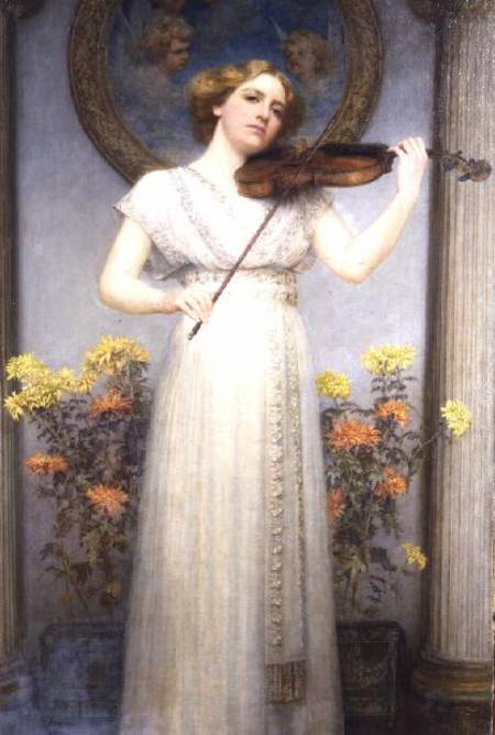 Portrait Study (Lady Playing a Violin) von G. Grenville Manton