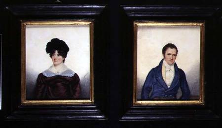 Two Portraits of a Husband and Wife in Regency Dress von G. Jackson