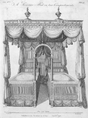 Summer bed in two compartments: plate 41, from 'The Cabinet Maker and Upholsterer's Drawing Book', b June 1792