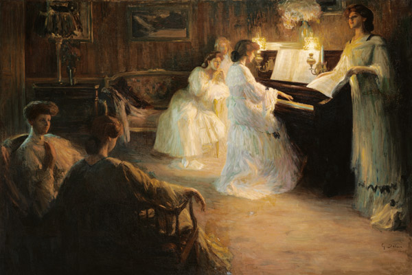Young Girls at a Piano von Gabriel Deluc