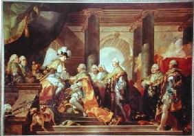 Louis XVI (1754-93) King of France, Receiving the Homage of the Knights of the Order of St. Esprit a 13th June