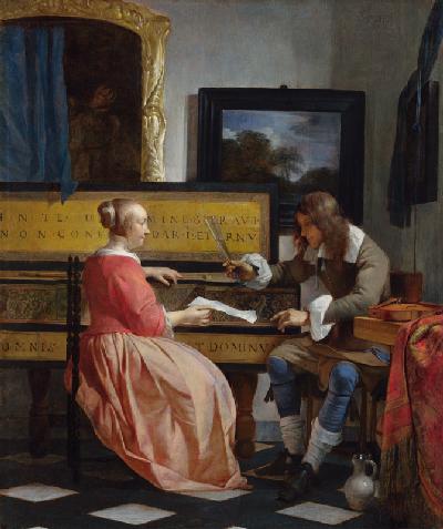 A Man and a Woman Seated by a Virginal c.1665