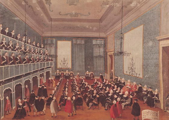 Concert given by the girls of the hospital music societies in the Procuratie, Venice von Gabriele Bella