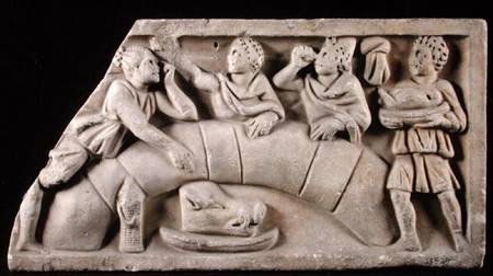 Relief depicting a funerary meal von Gallo-Roman