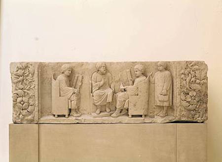 Relief depicting a school scene, from Neumagen von Gallo-Roman