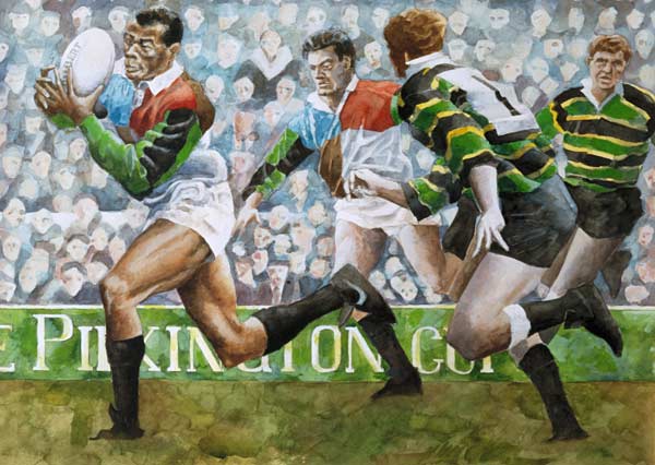 Rugby Match: Harlequins v Northampton, 1992 (w/c)  von Gareth Lloyd  Ball