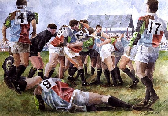 Rugby Match: Harlequins v Wasps, 1992 (w/c)  von Gareth Lloyd  Ball