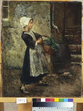 Mädchen mit Gemüsekorb 1881