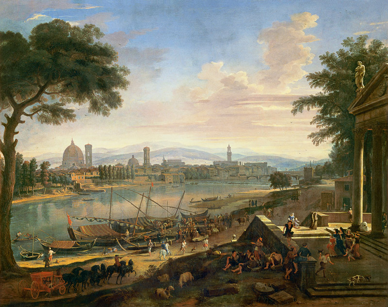Ansicht von Florenz mit Pignone. von Gaspar Adriaens van Wittel