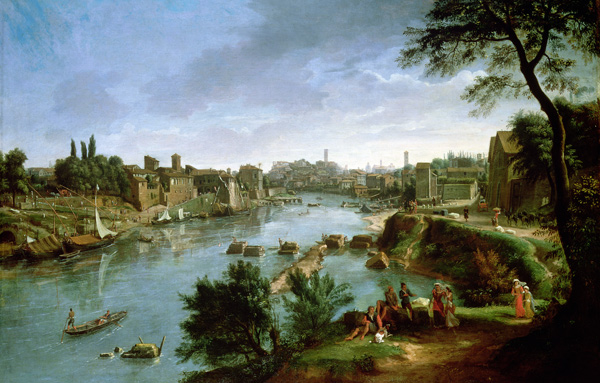View of the River Tiber in Rome (pair of 68188) von Gaspar Adriaens van Wittel