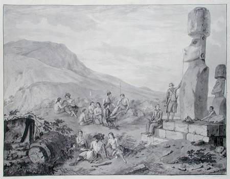 Islanders & Monuments of Easter Island von Gaspard Duche de Vancy