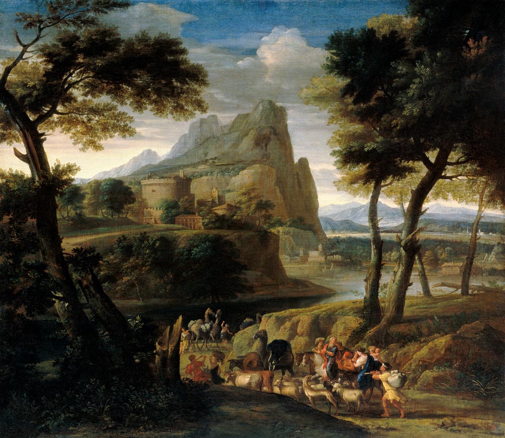 Landschaft mit einer Karawane von Gaspard Dughet