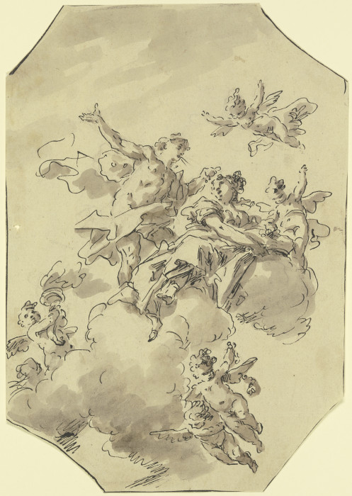 Allegorische Figurengruppe auf Wolken von Gaspare Diziani