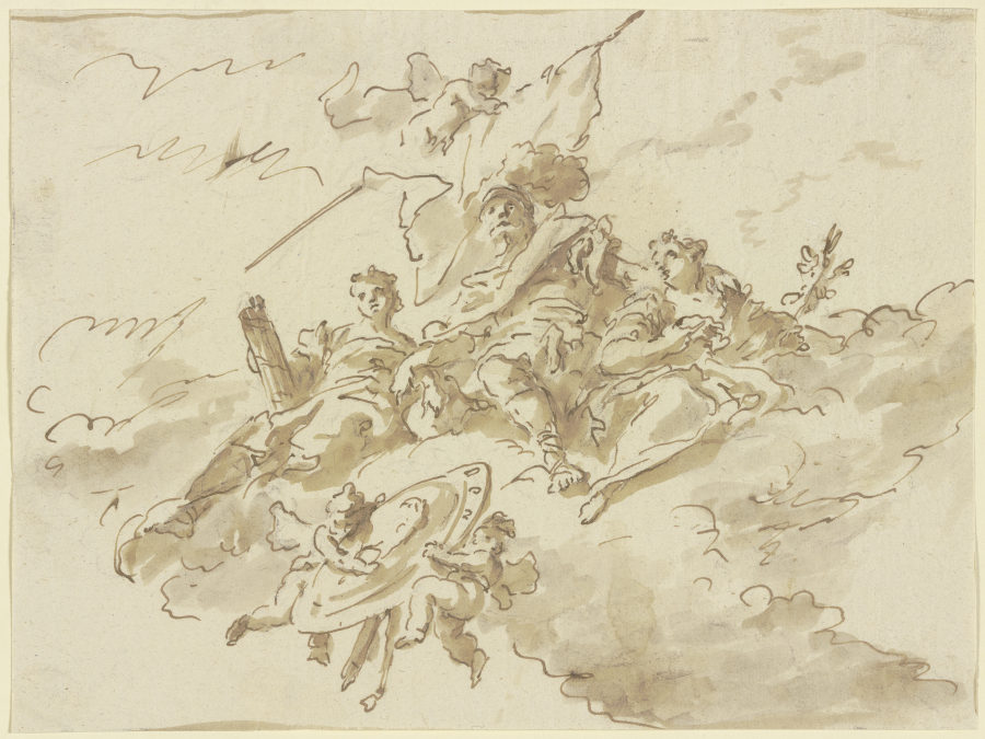 Allegorische Figurengruppe auf Wolken von Gaspare Diziani