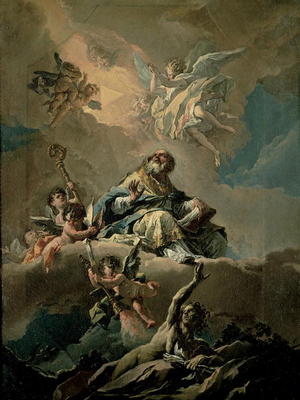 St. Ambrose in Glory (oil on canvas) von Gasparo Diziani