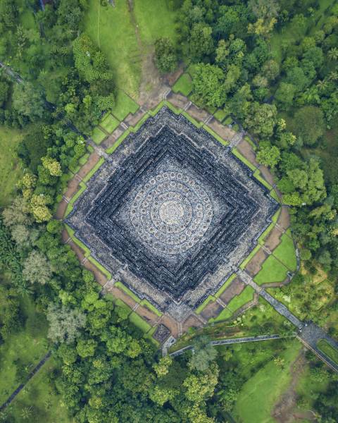 Bird Eye View of Borobudur Temple von Gatot Herliyanto