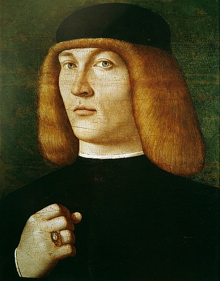 Portrait of a young man (oil on poplar wood) von Gentile Bellini