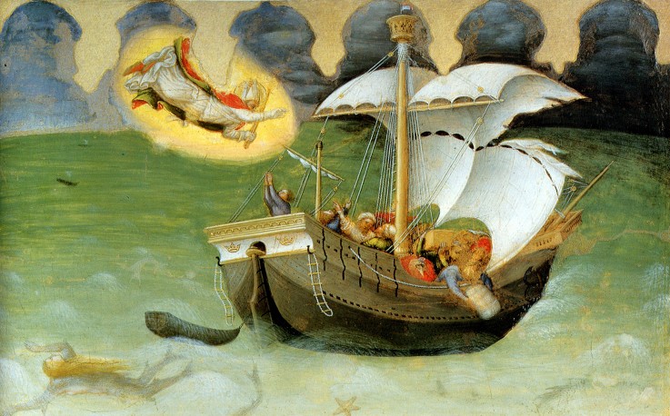 Die Rettung der Seeleute (aus dem Quaratesi-Polyptychon) von Gentile da Fabriano
