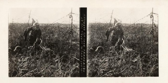 Leiche eines deutschen Soldaten im Drahtverhau. von Gentile da Fabriano