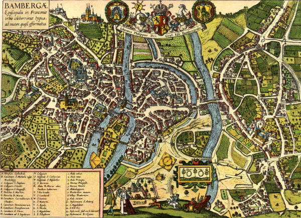 Bamberg, Vogelschauplan von Georg Braun