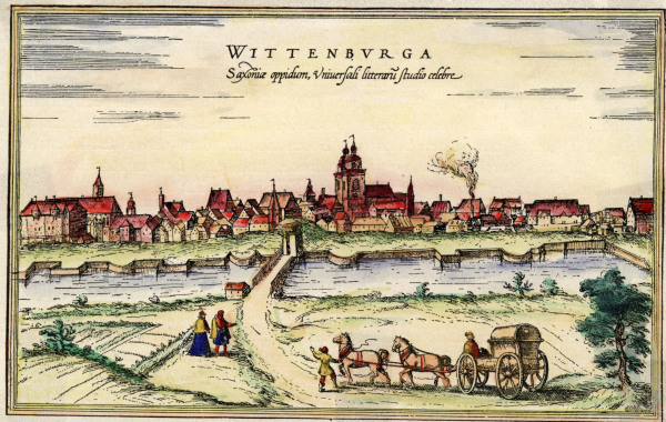 Wittenberg, um 1558 von Georg Braun