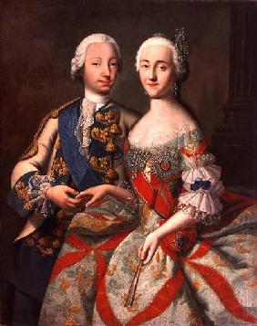 Portrait of Catherine the Great (1729-96) and Prince Petr Fedorovich (1728-62)