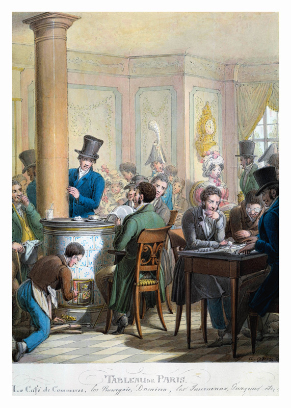 The Cafe de Commerce, from 'Tableau de Paris'  on von Georg Emanuel Opitz