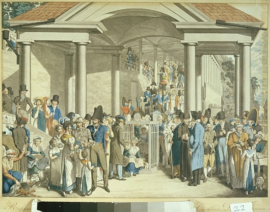 Health Community at the Karlsbader Fountain, 1810 (aquatint drawing) von Georg Emanuel Opitz