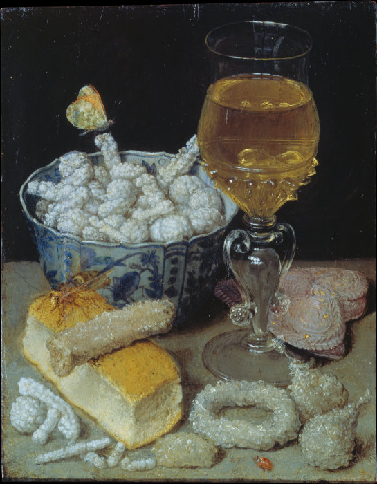 Stillleben mit Brot und Zuckerwerk von Georg Flegel