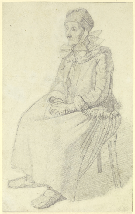Sitzende Bauersfrau mit in den Schoß gelegten Händen von Georg Friedrich Kersting