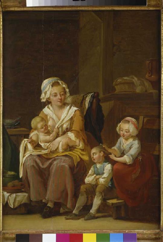 Mutter mit drei Kindern, um 1770 von Georg Melchior Kraus