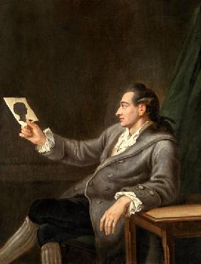 Der junge Johann Wolfgang Goethe mit einem Scherenschnitt 1775/1776