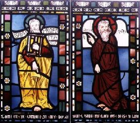 Isaiah and Moses, detail from the Creation Window, 1861 (stained glass) (see 120153) 1517