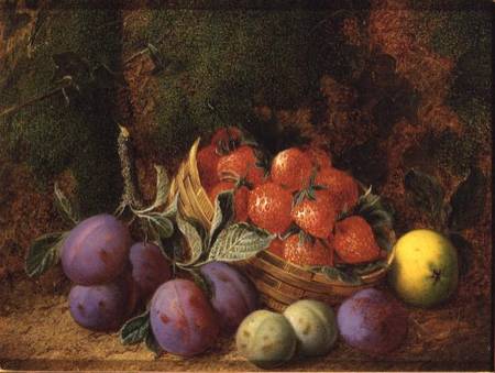 Plums and Stawberries von George Clare