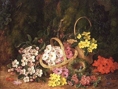 Spring Flowers in baskets von George Clare