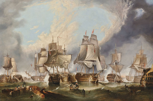 Die Schlacht bei Trafalgar von George Clarkson Stanfield
