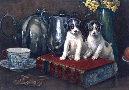Tea for Two (w/c and gouache) von George Derville Rowlandson