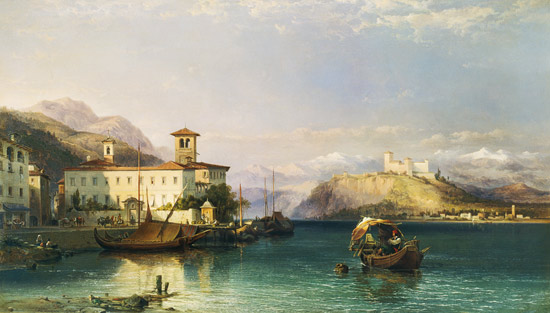 Arona and the Castle of Angera, Lake Maggiore von George Edwards Hering